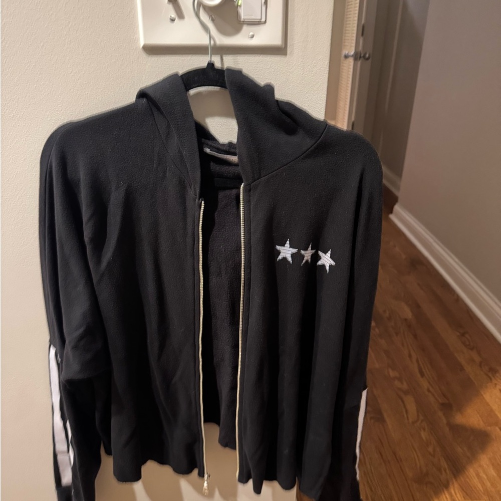 Lauren Moshi Black Zip-Up Hoodie